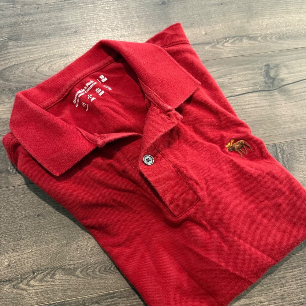 Abercrombie & Fitch Mens XS Red Polo Shirt Dont Sweat It Collection Stretch